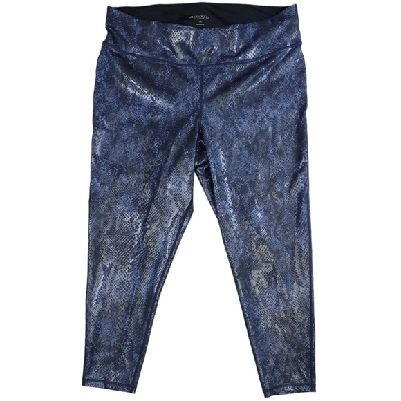 NWT 🔖Ideology Blue Black Snakeskin Leggings Size 2X - Picture 3 of 15